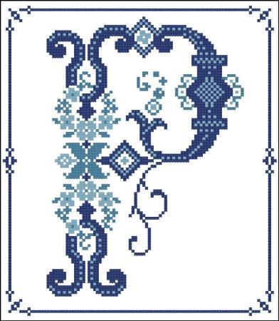 (image for) Decorative Blue Alphabet P